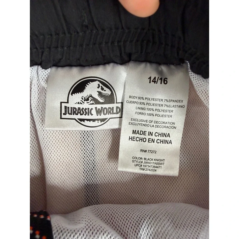 Jurassic World Swim Trunks Boys 14/16 Multicolor Excellent Dinosaur Graphic